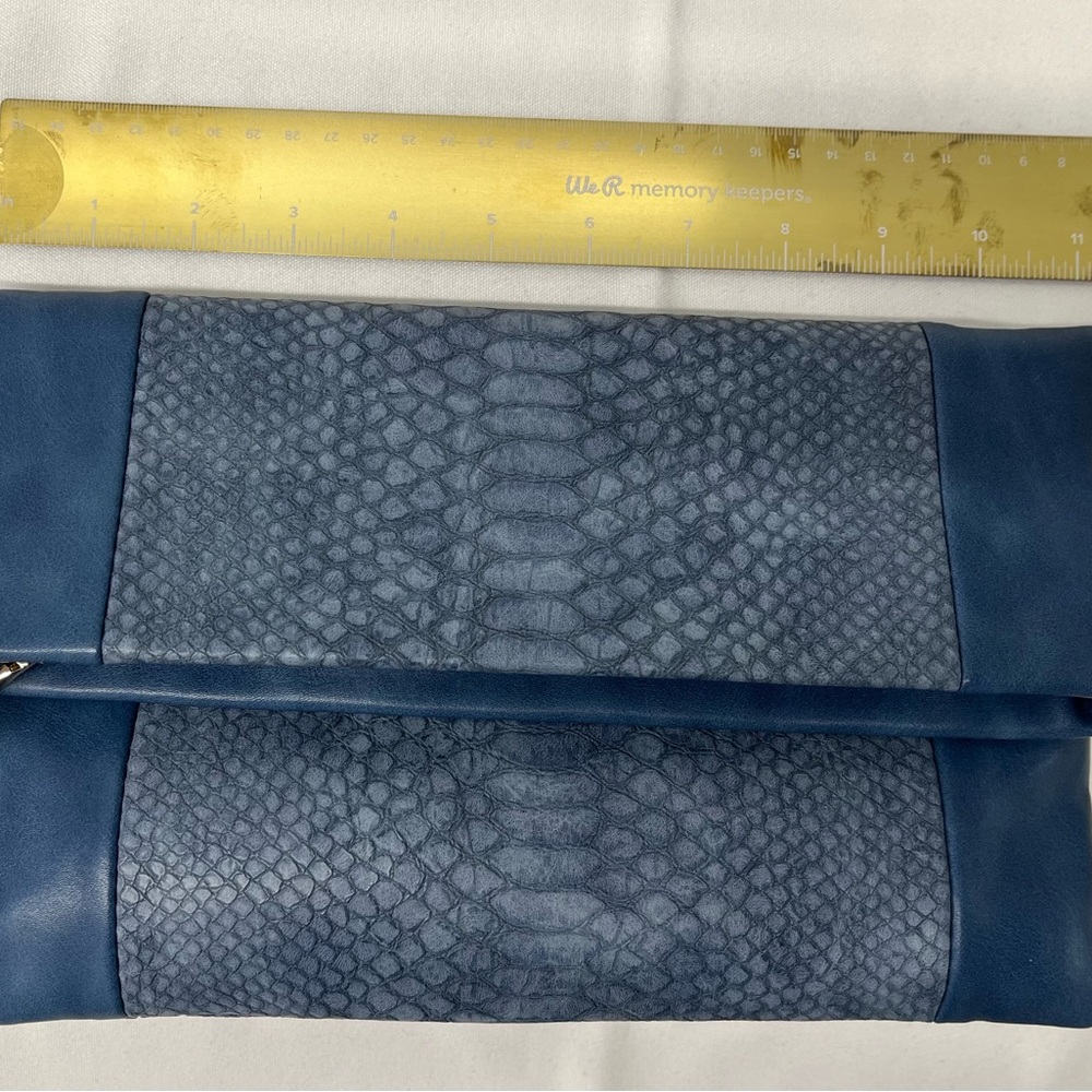 Blue Snakeskin Clutch